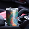 thumbnail image 4 of 30oz Colorful Rainbow Tie Dye Spiral Pattern Tumblers Stainless Steel Tumbler with Lid and Straw,Vacuum Insulated Double Wall Travel Tumbler Cups Mug with Cleaning Brush for Coffee,Tea, 4 of 7