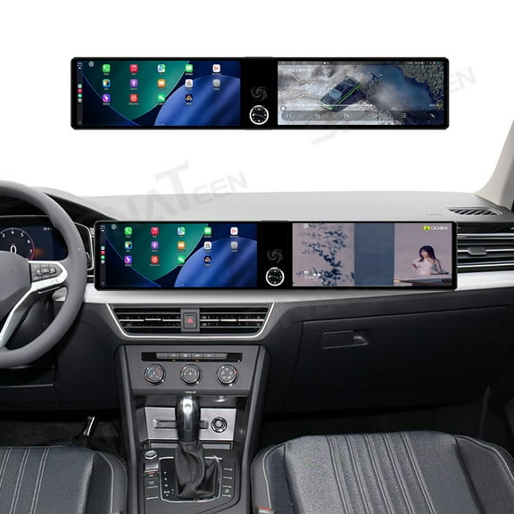SNATEEN Dual 12.3 inch Carplay Screen/Radio/Multimedia Player for Volkswagen Tiguan L 2023 2024 2025 Universal Car Navigation/GPS Upgrade Headunit Android Display 1080P Touch Screen Replace System