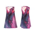 thumbnail image 3 of Vsdgher Astronaut Riding Fiery Horse Print Summer Dresses for Women Casual U Neck Beach Dress Sleeveless Tank Loose Sundress with Pocket -Large, 3 of 7