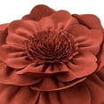 thumbnail image 2 of JWH 3D Handmade Small Round Soft Decorative Suede Flower Pillow Covers with Insert for Bedroom,Living Room and Hotel in Rust Red 14inch, 2 of 7
