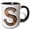 Black/White, variant on 3drose, Urban Image of Rusty Metal Monogram Letter S, 11oz Mug