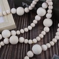 thumbnail image 6 of Wood Bead Garland with LED Light Country Farmhouse Home Decor Boho Garland Wall Hanging Christmas Tree Bead Decoration, 6 of 11