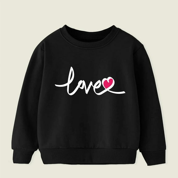 Bnwani Toddler Sweatshirt Girls Crew Neck Long Sleeve Fall Warm Sweatshirt Letter Printed Pullover