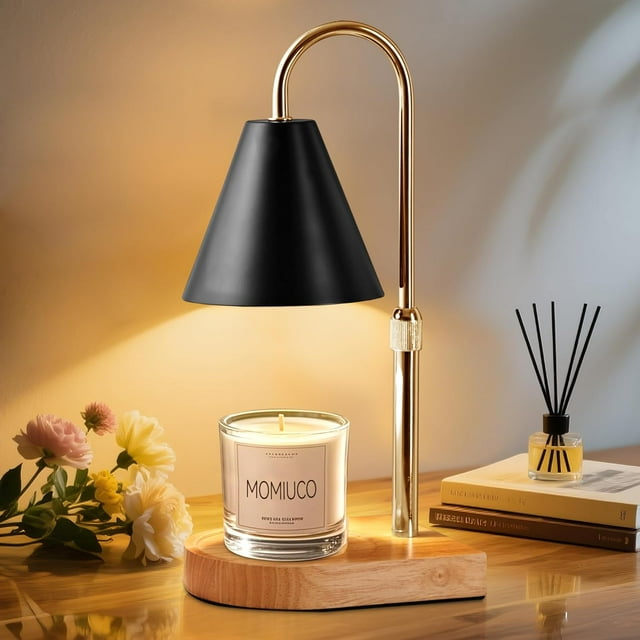 Biwat Candle Warmer Lamp with Timer Dimmer, Electric Candle Warmer for Jar Candles, Bedroom Home Decor, Gifts for Mom, House Warming Gifts Home Bedroom Decor Adjustable Height with 2 Bulbs