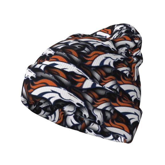 Denver Football Team Print Knitted Hat Soft Stretch Winter Cuff Beanie City Classic Hat for Men Women Game Fans Gifts
