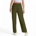 thumbnail image 3 of Fesfesfes Girls' Loose Sweatpants Solid Color High-Waisted Wide-Leg Elastic Smocked Waistband Full-Length Trousers Fashion Comfy Pants(Army Green#2,170), 3 of 6