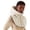Beige, variant on Hooded Fake Collar Padded Vest, Detachable Drawstring Zip Up Winter Unisex Hoodie False Collar