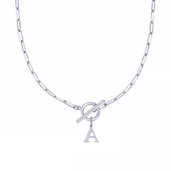 YYKihy Eben Toggle Clasp Capital A Z Initial Necklace For Women Hiphop Gold Alphabet Pendant Necklaces Thick Chain OT Buckle Necklace