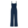 thumbnail image 5 of RQYYD Women's Casual Loose Overalls Jumpsuits One Piece Sleeveless Printed Wide Leg Long Pant Rompers With Pockets, 5 of 7