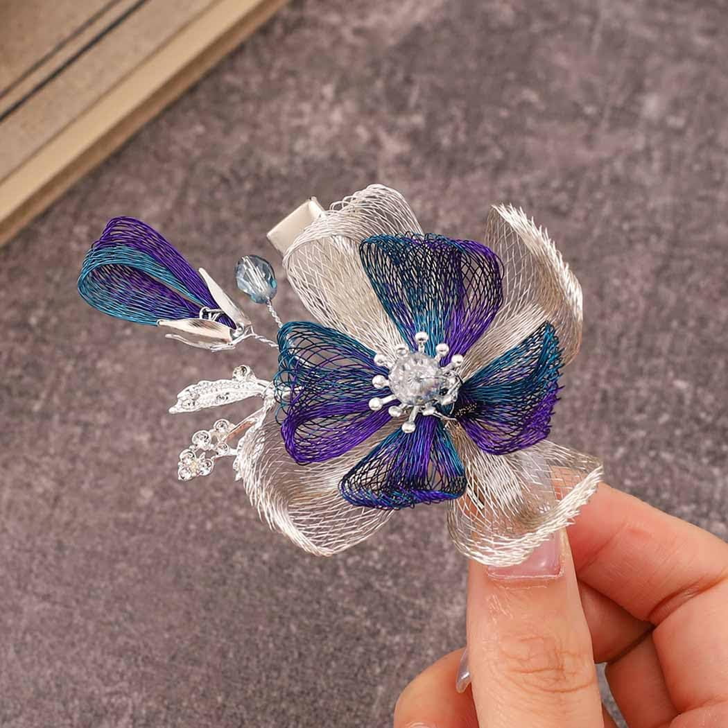 Crystal Bride Wedding Hair Pins Silver Rhinestone Hair Piece  display picture 1