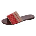 thumbnail image 2 of VerPetridure Women's Summer Sandals Stripe Casual Vacation Open Toe Flat Beach Sandals Slippers, 2 of 8