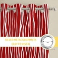 thumbnail image 6 of Red Striped Kitchen Curtains Window Panels, Classic Minimalist Waves Lines Pattern Insulated Window Treatment Curtain, Grommet Curtains for Bedroom/Living Room/Bathroom, 2 Piece 52"Wx45"L, 6 of 8