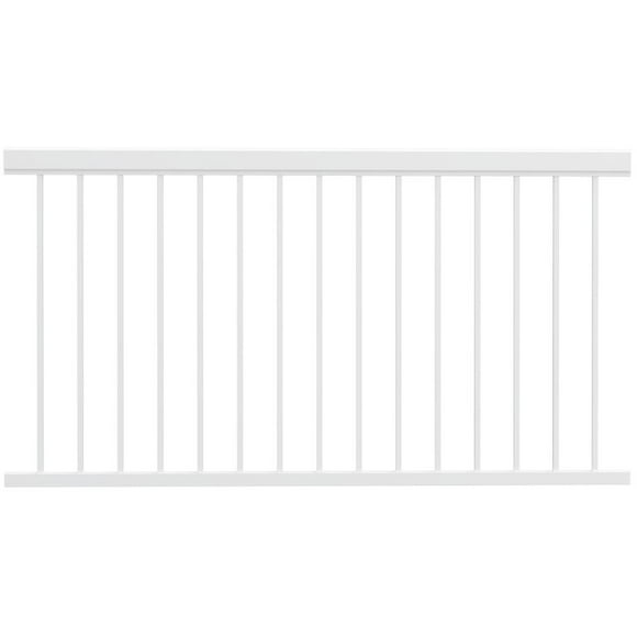 42" x 72" Entourage Aluminum Straight Railing Section - White
