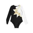 thumbnail image 5 of TiaoBug Kids Girls Figure Skating Performance Outfits Shiny Color Block Athletic Gymnastics Leotard Unitard And Shorts Set White&Black 14, 5 of 7