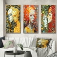 thumbnail image 1 of Designart "Hot Robots in Love Retro Romance" Robot Framed Wall Art Set Of 3 - Yellow Modern Frame Gallery Wall Set For Home Decor, 1 of 6