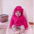 thumbnail image 4 of CECORC Baby/Toddler Winter Puffer Jacket Baby Winter Solid Hooded Coat Long Sleeve 3T,Rose, 4 of 6