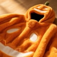 thumbnail image 5 of Wiyuqeen Soft Flannel Plush Pumpkin Hooded Sleep Dress for Women Halloween Jack O Lantern Onesie Pajamas Oversized Long Sleeve Loungewear Cute Holiday Gift for Fall Halloween Party, 5 of 9