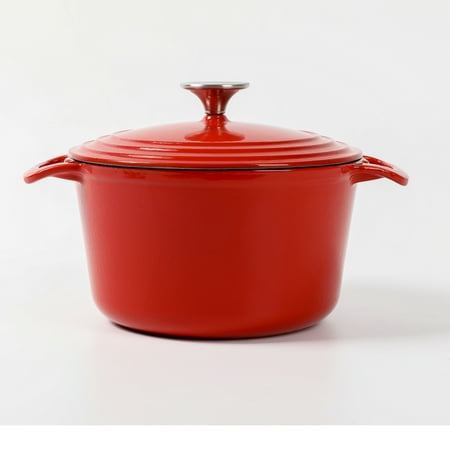 

HAWOK Enameled Cast Iron round Dutch Oven casserole-3.5-Quart/3.3-Liters Red