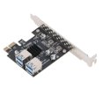 thumbnail image 4 of PCI E 1x to 4 USB 3.0 Slots Adapter, USB 3.2 GEN1 Expansion Card, USB A 5Gbps, Supports 1x, 4x, 8x and 16x Slots, 4 Port PCIe Adapter Card, 4 of 4