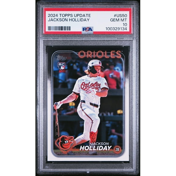 Graded 2024 Topps Update Jackson Holliday #US50 Rookie RC Baseball Card PSA 10 Gem Mint