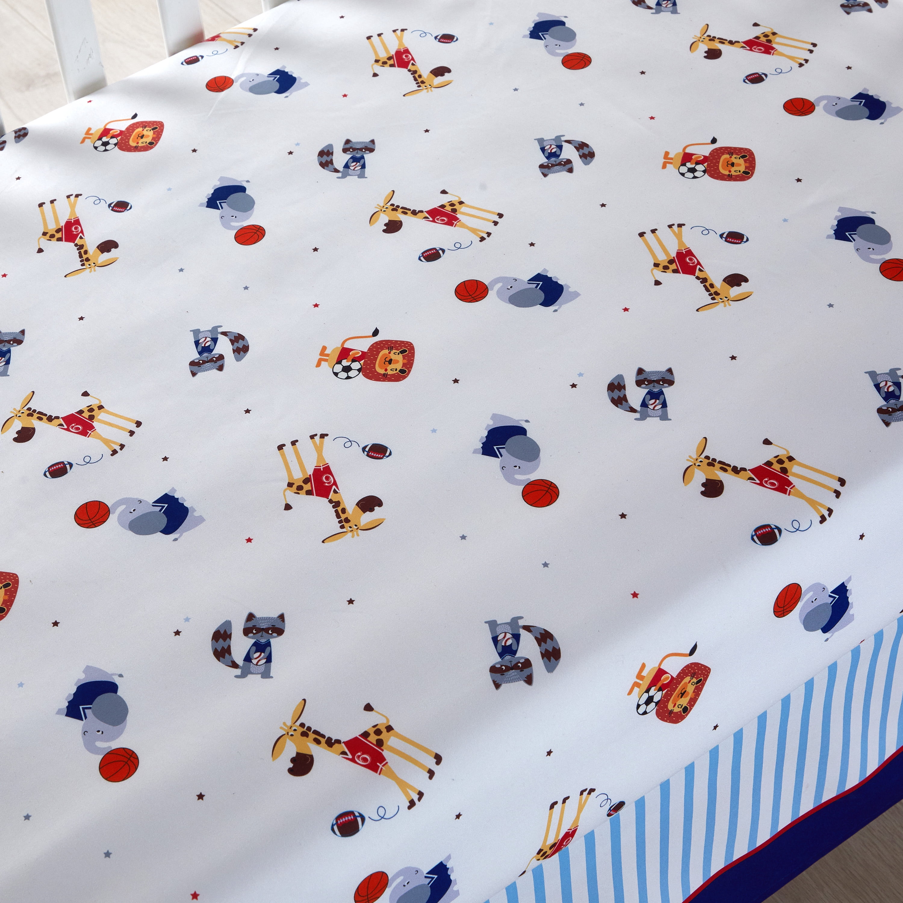 Lanco Future All-Star 3 Piece Baby Nursery Crib Bedding Set Blue/Grey, Bed Size 33 x 42