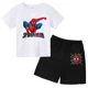 thumbnail image 3 of Conjunto de 2 piezas de camiseta y pantalones cortos deportivos para niños de Marvel Spider-Man, conjunto de verano para bebés de 3 a 12 años, ropa de marca de dibujos animados para niños, 3 of 5
