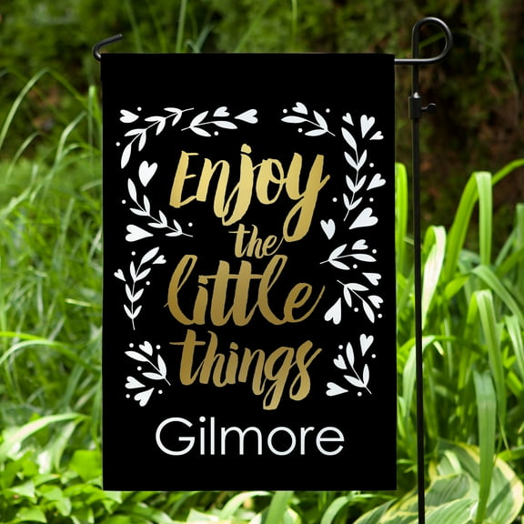 Enjoy the Little Things Personalized Garden Flag