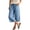 Light Blue, variant on Capri Leggings Womens Summer Casual Faux Linen Curved Blade Cropped Pants with Side Pockets for A Unique Silhouette and Everyday Wear Womens Capri Pants