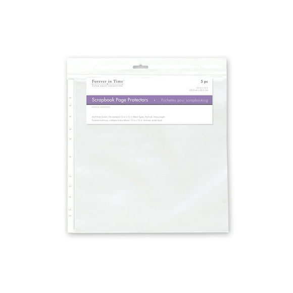 Forever in Time 12" x 12" Sheet Protectors: Archival x5pgs Heavyweight 0.06mm, Sheet Protectors: 12"x12"