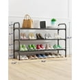 thumbnail image 3 of Extra-Long Shoe Rack for Closet, Shoe Organizer for Front Door Entrance, Stackable Shoe Shelf, Detachable Closet Organizers and Storage, Black, 3 of 8