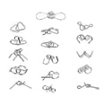 thumbnail image 3 of Metal Puzzle Solving Set 40 Wire Brain Teaser Pieces Plus Small Chinese Rings for Adults Spatial Reasoning Memory Pattern Training, 3 of 8