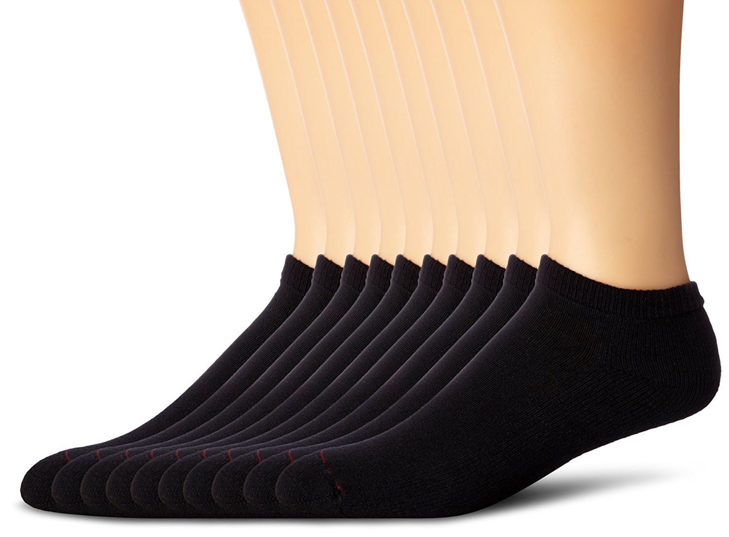 Hanes Mens Ultimate Cushion Low Cut Socks 10Pack, 612, Black