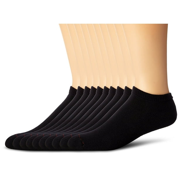 Hanes Hanes Mens Ultimate Cushion Low Cut Socks 10Pack, 612, Black