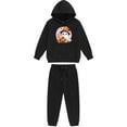 thumbnail image 4 of SYMOID Boys Hall-oween Costume Set Black Ghost Pumpkin Print Hoodie & Jogger Pants 2-Piece Sweatshirt Set Soft Fleece,Size 4 T, 4 of 5