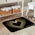 thumbnail image 2 of FJPT Non Slip Flannel Polyester Floor Mat With Gold Heart Design For Bathroom Kitchen Bedroom Decor 31.5x19.7 inch, 2 of 5