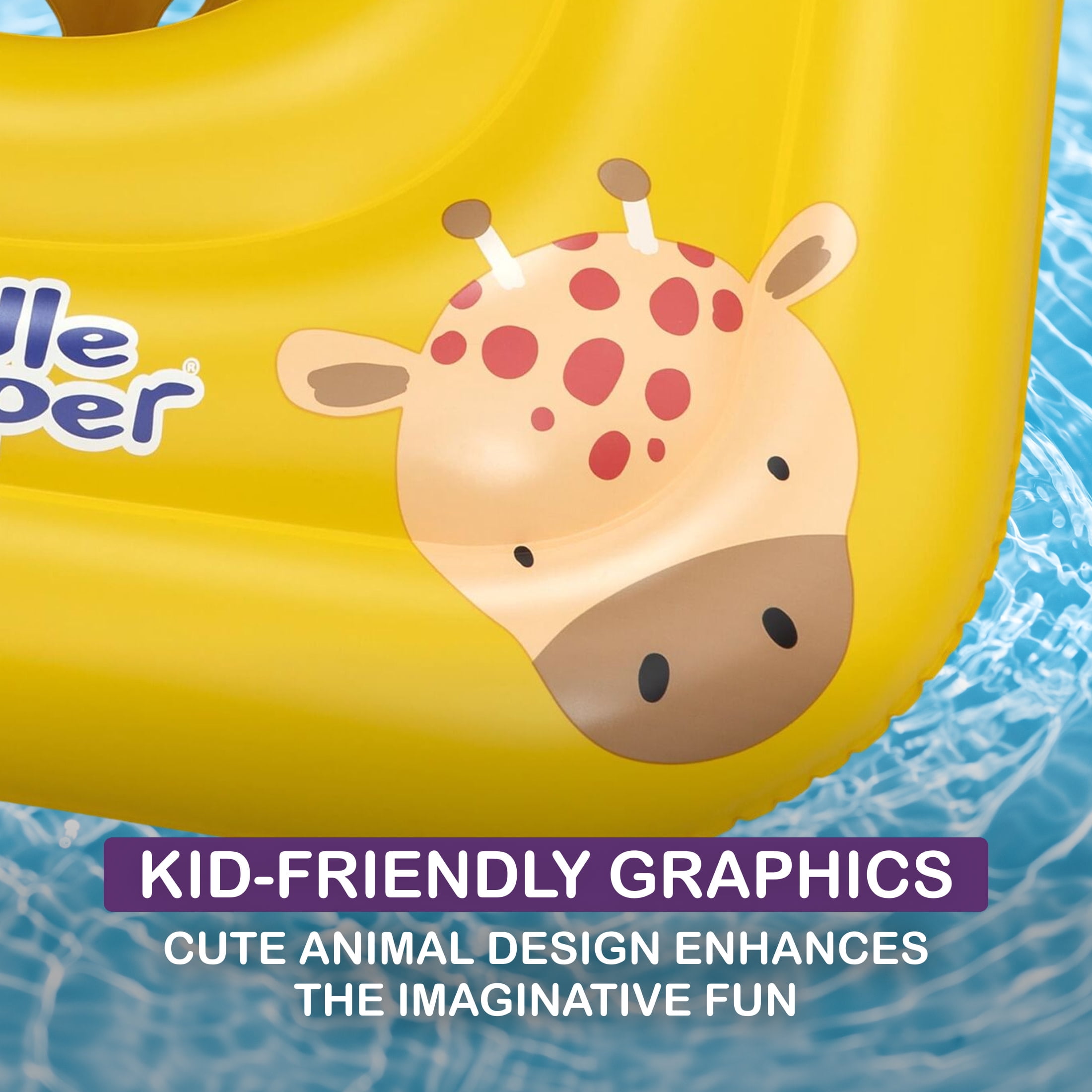 Puddle Jumper WonderSplash Square 3-Ring Inflatable Baby Boat Float, 24-33lbs (11-15kg) Weight Capacity