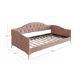 thumbnail image 4 of Home Design Hemnes Upholstered Twin Daybed for Adult, Living Room & Guest Room, Crystal Diamond Button Tufted, Pink, Easy Assembly, 4 of 5