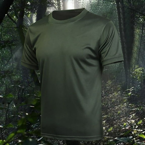 WAENQINLA Workout Shirts for Men Athletic Running Gym Crew Neck Shirt Quick Dry Classic Solid Color Short Sleeve Tsthirts