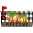 thumbnail image 2 of Welcome Fall Pumpkin Mailbox Covers Magnetic Standard Size 18" X 21" Fall Mailbox Covers Buffalo Plaid Check Magnetic Mailbox Cover Post Letter Box Mailbox Covers for Farmhouse Garden Yard, 2 of 6