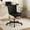 Black, variant on HomeZeer Space Saving Armless Office Chair with Wheels, Adjustable Height PU Leather Swivel Computer Task Chair, Soft Padded Mid Back Vanity Chair Design for Home Office & Small Spaces, Black