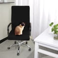 thumbnail image 2 of PiccoCasa 2Pcs Stretch Office Chair Slipcovers Swivel Computer Chair Covers, Medium Black, 2 of 6