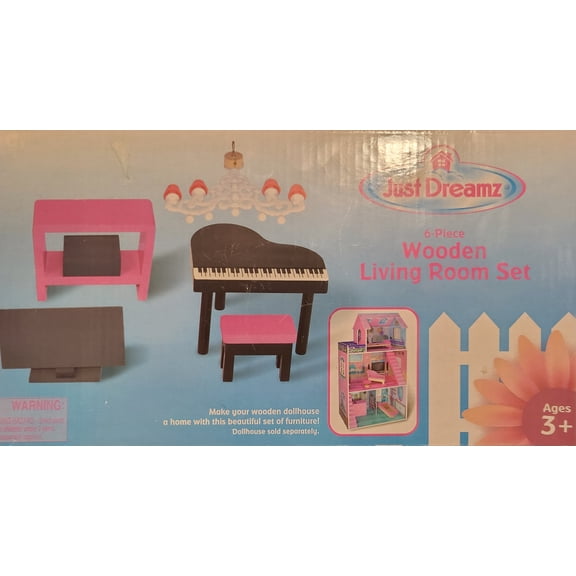 6 Piece Wooden Living Room dollhouse furniture