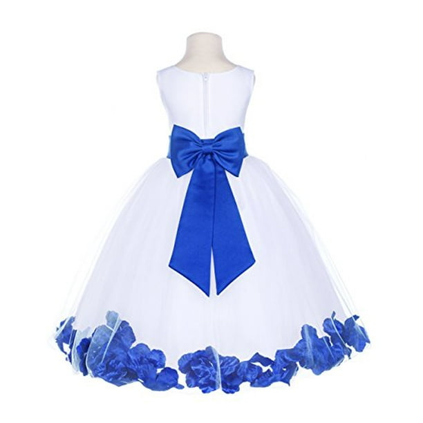 Ekidsbridal Ekidsbridal White Tulle Rose Petals Flower Girl Dresses
