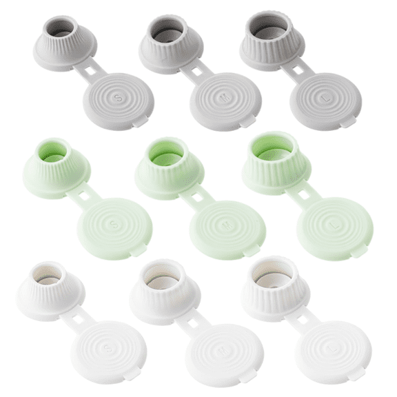 9 Pack Inverted Leak Proof Bottle Caps For Shower Gel And Shampoo Use