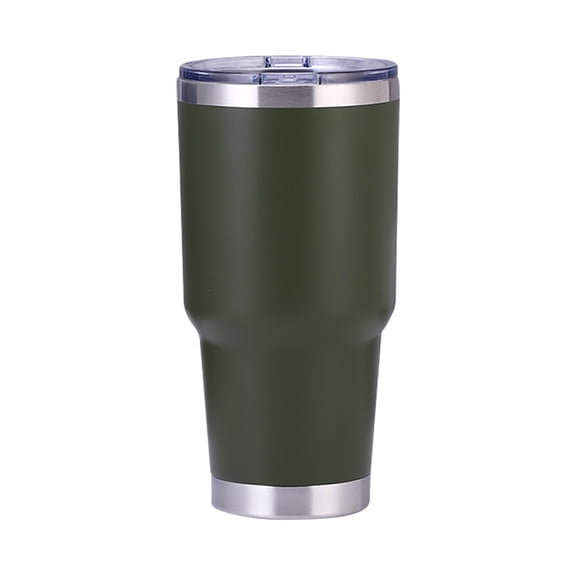 Muka 30 Oz. Stainless Steel Tumbler, Durable Powder Coated Insulated Travel Cup-Olive Green