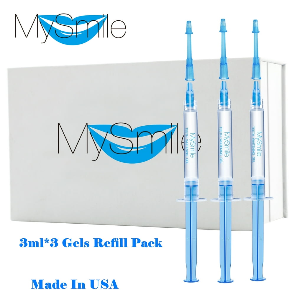 MySmile Teeth Whitening Gel Refill Instant Natural Whitener 3ml 18 CP 20 Treatments Pack of 3