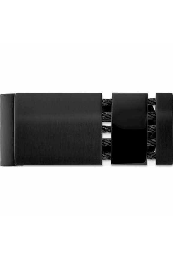 Stainless Steel Brushed And Polished Black Ip-Plated With Cable Money Clip (44 X 18) Made In China -Jewelry By Sweet Pea