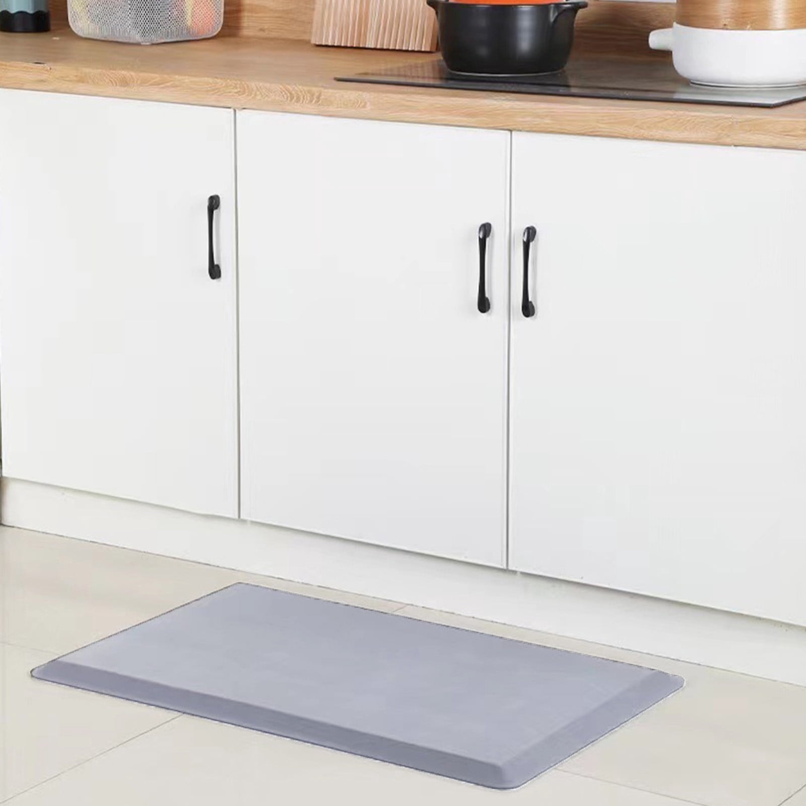 Cushioned Kitchen Rug Mat,Anti-Fatigue Non-Skid Washable Standing Mat for Floor,Waterproof Heavy Duty Foam Mat for Cooking Laundry Room,Home Kitchen Doorway,Relieves Back Knee Fatigue-Gray