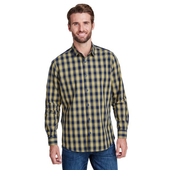 Artisan Collection by Reprime Men's Mulligan Check Long-Sleeve Cotton Shirt - RP250