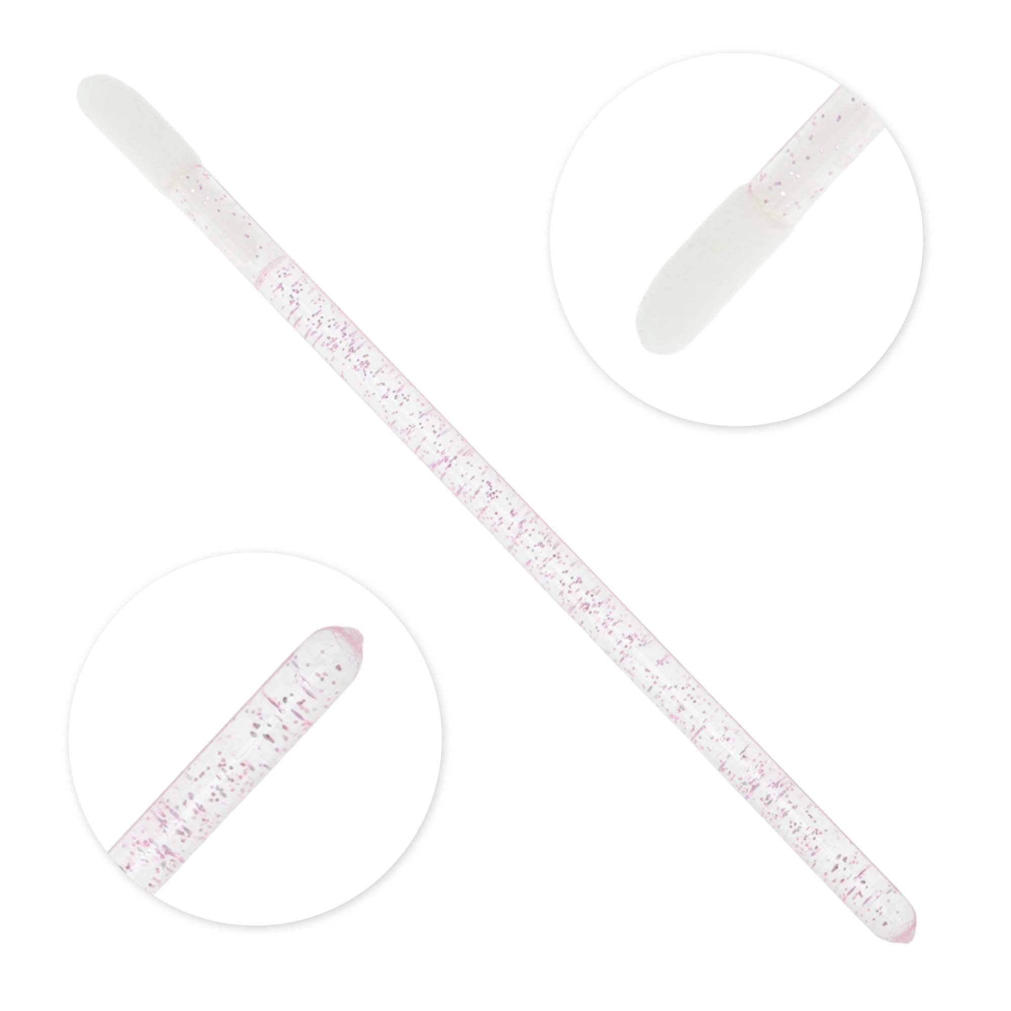 Unique Bargains 100 Pcs Durable Disposable Barreled Lip Brush for Vacation Pink